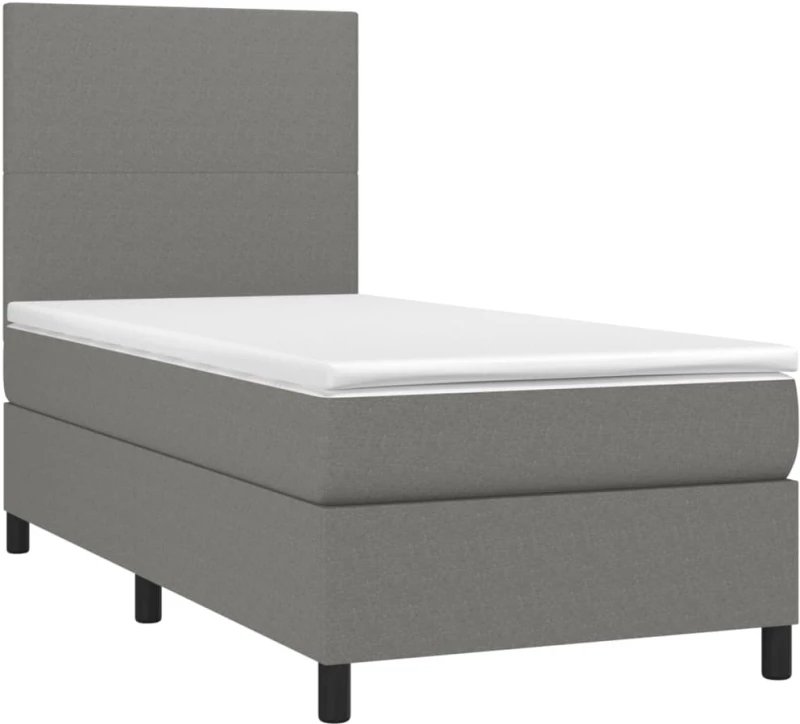 ΚΡΕΒΑΤΙ BOXSPRING ΜΕ ΣΤΡΩΜΑ ΣΚΟΥΡΟ ΓΚΡΙ 90X190 ΕΚ. ΥΦΑΣΜΑΤΙΝΟ 3141578