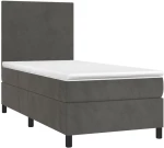ΚΡΕΒΑΤΙ BOXSPRING ΜΕ ΣΤΡΩΜΑ ΣΚΟΥΡΟ ΓΚΡΙ 90X190 ΕΚ. ΒΕΛΟΥΔΙΝΟ 3142876