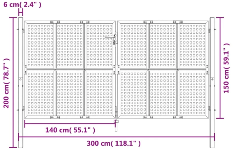 ΠΥΛΗ ΚΗΠΟΥ ΑΝΘΡΑΚΙ 300 X 200 ΕΚ. ΑΤΣΑΛΙΝΗ 154568