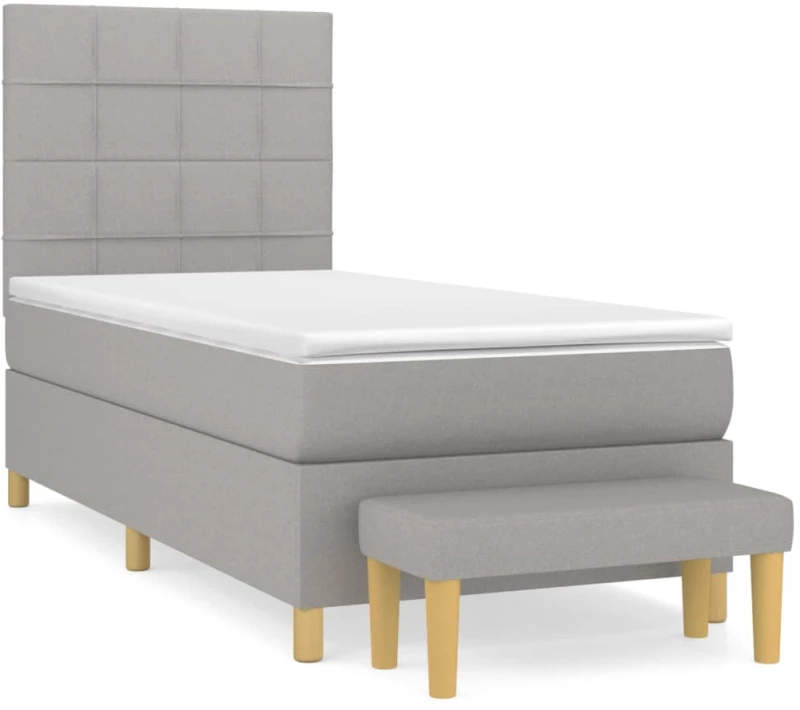 ΚΡΕΒΑΤΙ BOXSPRING ΜΕ ΣΤΡΩΜΑ ΑΝΟΙΧΤΟ ΓΚΡΙ 90X200 ΕΚ. ΥΦΑΣΜΑΤΙΝΟ 3137125