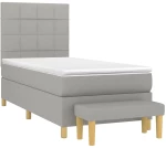 ΚΡΕΒΑΤΙ BOXSPRING ΜΕ ΣΤΡΩΜΑ ΑΝΟΙΧΤΟ ΓΚΡΙ 90X200 ΕΚ. ΥΦΑΣΜΑΤΙΝΟ 3137125