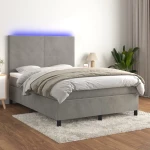 ΚΡΕΒΑΤΙ BOXSPRING ΜΕ ΣΤΡΩΜΑ&LED ΑΝ. ΓΚΡΙ 140X190 ΕΚ. ΒΕΛΟΥΔΙΝΟ 3135999