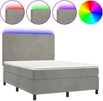 ΚΡΕΒΑΤΙ BOXSPRING ΜΕ ΣΤΡΩΜΑ&LED ΑΝ. ΓΚΡΙ 140X190 ΕΚ. ΒΕΛΟΥΔΙΝΟ 3135999