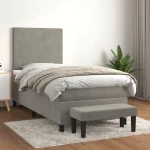ΚΡΕΒΑΤΙ BOXSPRING ΜΕ ΣΤΡΩΜΑ ΑΝΟΙΧΤΟ ΓΚΡΙ 80X200 ΕΚ. ΒΕΛΟΥΔΙΝΟ 3137689