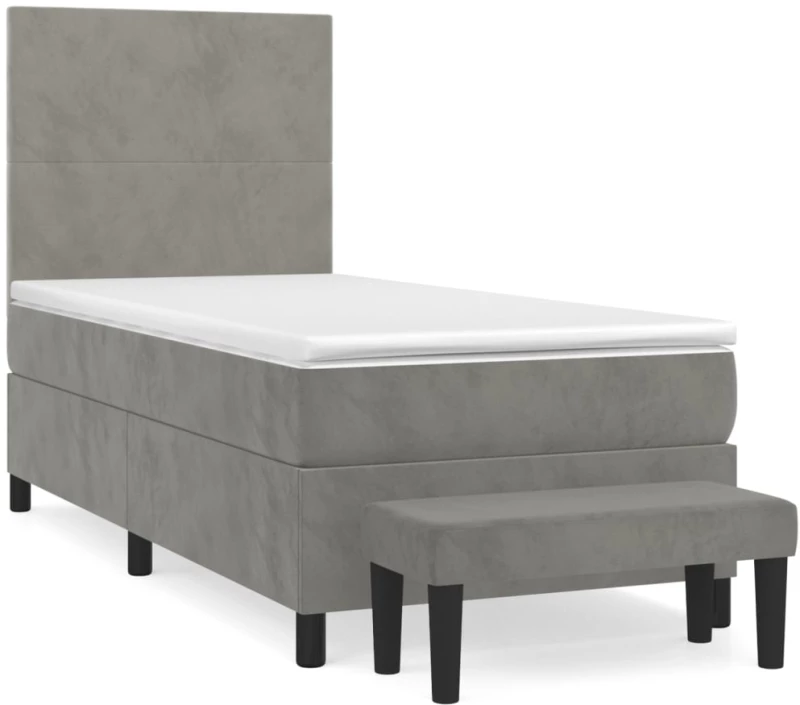 ΚΡΕΒΑΤΙ BOXSPRING ΜΕ ΣΤΡΩΜΑ ΑΝΟΙΧΤΟ ΓΚΡΙ 80X200 ΕΚ. ΒΕΛΟΥΔΙΝΟ 3137689