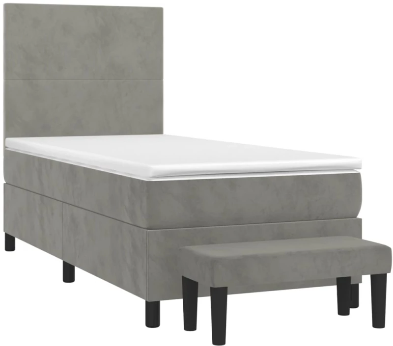 ΚΡΕΒΑΤΙ BOXSPRING ΜΕ ΣΤΡΩΜΑ ΑΝΟΙΧΤΟ ΓΚΡΙ 80X200 ΕΚ. ΒΕΛΟΥΔΙΝΟ 3137689
