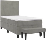 ΚΡΕΒΑΤΙ BOXSPRING ΜΕ ΣΤΡΩΜΑ ΑΝΟΙΧΤΟ ΓΚΡΙ 80X200 ΕΚ. ΒΕΛΟΥΔΙΝΟ 3137689