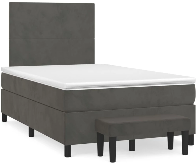 ΚΡΕΒΑΤΙ BOXSPRING ΜΕ ΣΤΡΩΜΑ ΣΚΟΥΡΟ ΓΚΡΙ 120X200 ΕΚ. ΒΕΛΟΥΔΙΝΟ 3137714