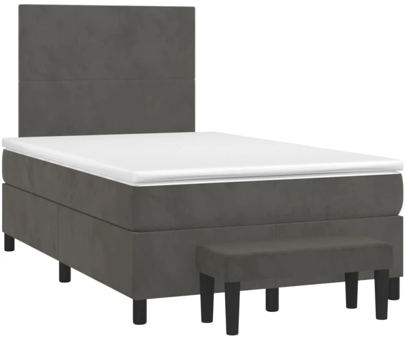 ΚΡΕΒΑΤΙ BOXSPRING ΜΕ ΣΤΡΩΜΑ ΣΚΟΥΡΟ ΓΚΡΙ 120X200 ΕΚ. ΒΕΛΟΥΔΙΝΟ 3137714