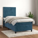 ΚΡΕΒΑΤΙ BOXSPRING ΜΕ ΣΤΡΩΜΑ ΣΚΟΥΡΟ ΜΠΛΕ 80 X 200 ΕΚ. ΒΕΛΟΥΔΙΝΟ 3142873