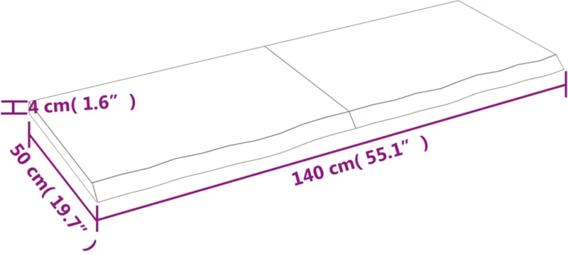 ΡΑΦΙ ΤΟΙΧΟΥ ΑΝΟΙΧΤΟ ΚΑΦΕ 140X50X4 ΕΚ. ΕΠΕΞΕΡΓ. ΜΑΣΙΦ ΞΥΛΟ ΔΡΥΟΣ 363704
