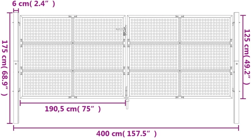 ΠΥΛΗ ΚΗΠΟΥ ΑΝΘΡΑΚΙ 400 X 175 ΕΚ. ΑΤΣΑΛΙΝΗ 154573