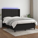 ΚΡΕΒΑΤΙ BOXSPRING ΜΕ ΣΤΡΩΜΑ & LED ΜΑΥΡΟ 140X200 ΕΚ. ΥΦΑΣΜΑΤΙΝΟ 3138319