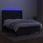 ΚΡΕΒΑΤΙ BOXSPRING ΜΕ ΣΤΡΩΜΑ & LED ΜΑΥΡΟ 140X200 ΕΚ. ΥΦΑΣΜΑΤΙΝΟ 3138319