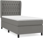 ΚΡΕΒΑΤΙ BOXSPRING ΜΕ ΣΤΡΩΜΑ ΣΚΟΥΡΟ ΓΚΡΙ 90X190 ΕΚ. ΥΦΑΣΜΑΤΙΝΟ 3128166