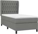 ΚΡΕΒΑΤΙ BOXSPRING ΜΕ ΣΤΡΩΜΑ ΣΚΟΥΡΟ ΓΚΡΙ 90X190 ΕΚ. ΥΦΑΣΜΑΤΙΝΟ 3128166