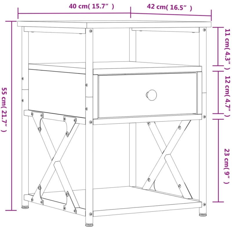 ΚΟΜΟΔΙΝΑ 2 ΤΕΜ. ΚΑΦΕ ΔΡΥΣ 40X42X55 ΕΚ. ΑΠΟ ΕΠΕΞΕΡΓΑΣΜΕΝΟ ΞΥΛΟ 826082