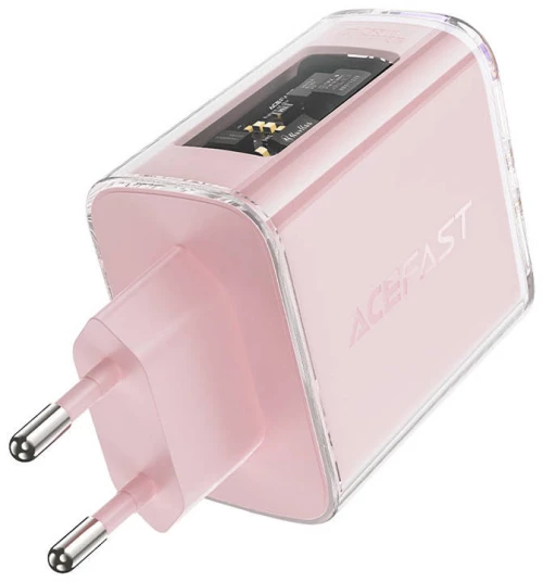 Wall charger Acefast A45, 2x USB-C, 1xUSB-A, 65W PD (pink)