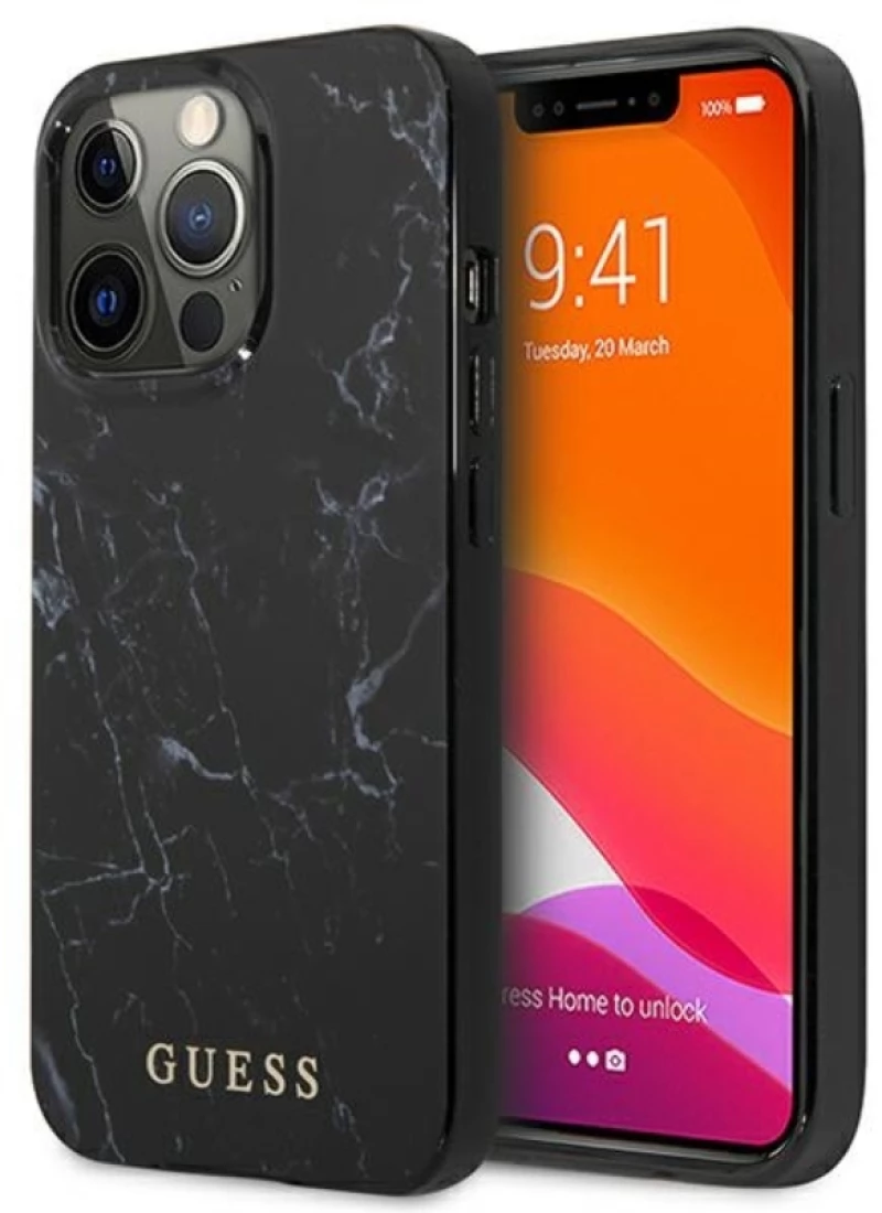 Guess Marble - Case for iPhone 13 Pro Max (Black)
