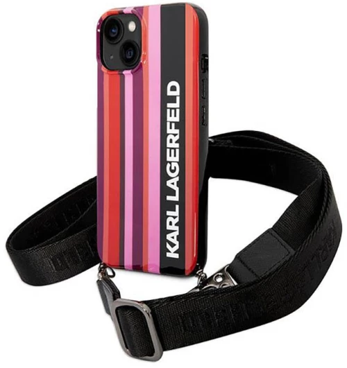 Karl Lagerfeld Color Stripes Strap - Case for iPhone 14 (Pink)