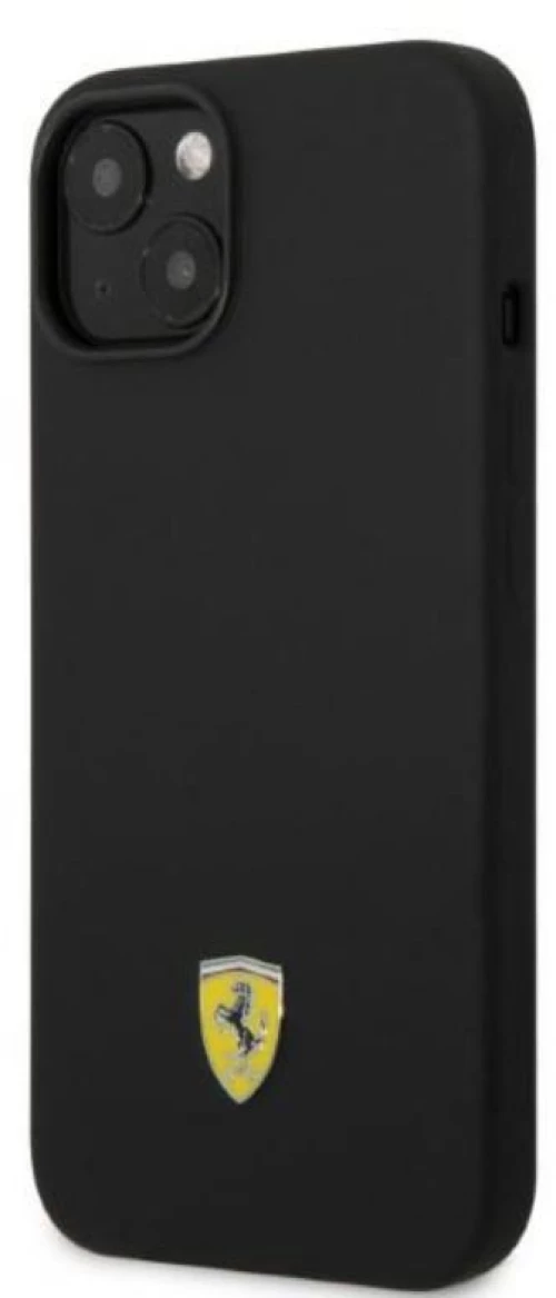 Ferrari Silicone Metal Logo MagSafe - Case for iPhone 14 Plus (Black)
