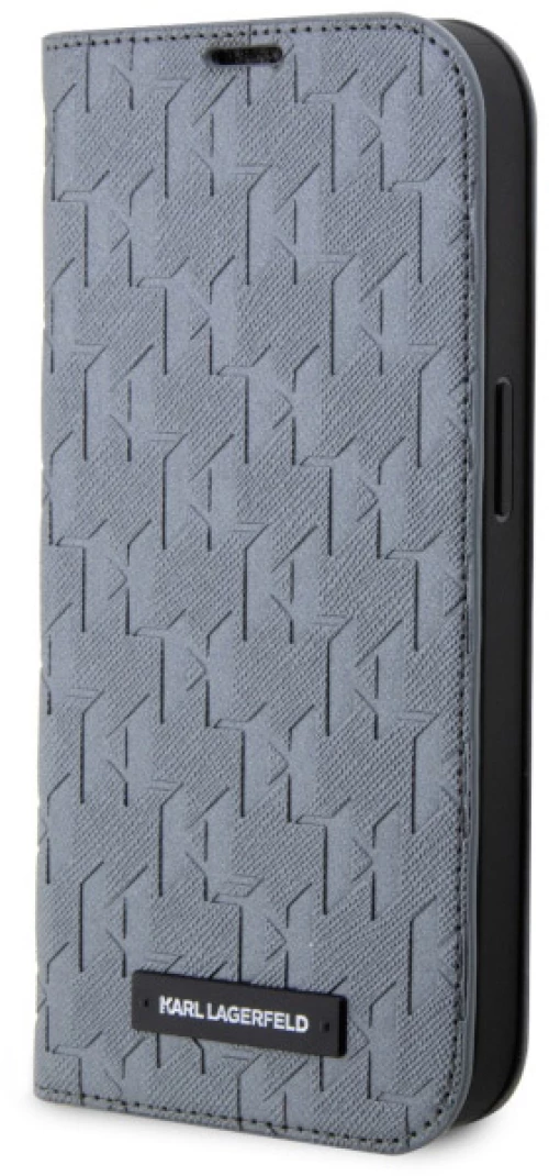 Karl Lagerfeld Booktype Saffiano Monogram - Case for iPhone 14 (Grey)