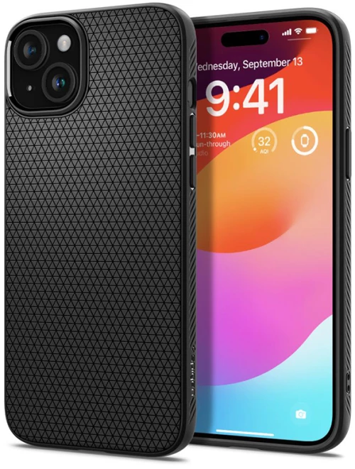 Spigen Liquid Air - Case for iPhone 15 Plus (Matte Black)