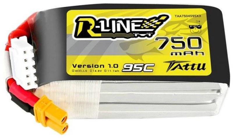 Battery Tattu R-Line 750mAh 14.8V 95C 4S1P JST-XHR