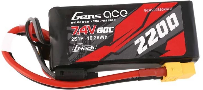 Battery GensAce G-Tech LiPo 2200mAh 7.4V 60C 2S1P XT60