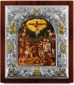 Ασημένια εικόνα ΣΤΑΥΡΩΣΗ-ΑΓΙΟΓΡΑΦΙΑ  15x13cm