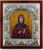 Ασημένια εικόνα Η ΑΓΙΑ ΦΙΛΟΘΕΗ-ΑΓΙΟΓΡΑΦΙΑ  15x13cm
