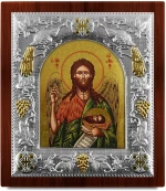 Ασημένια εικόνα ΟΙ ΑΓΙΟΙ ΘΕΟΔΩΡΟΙ-ΑΓΙΟΓΡΑΦΙΑ  27x24cm