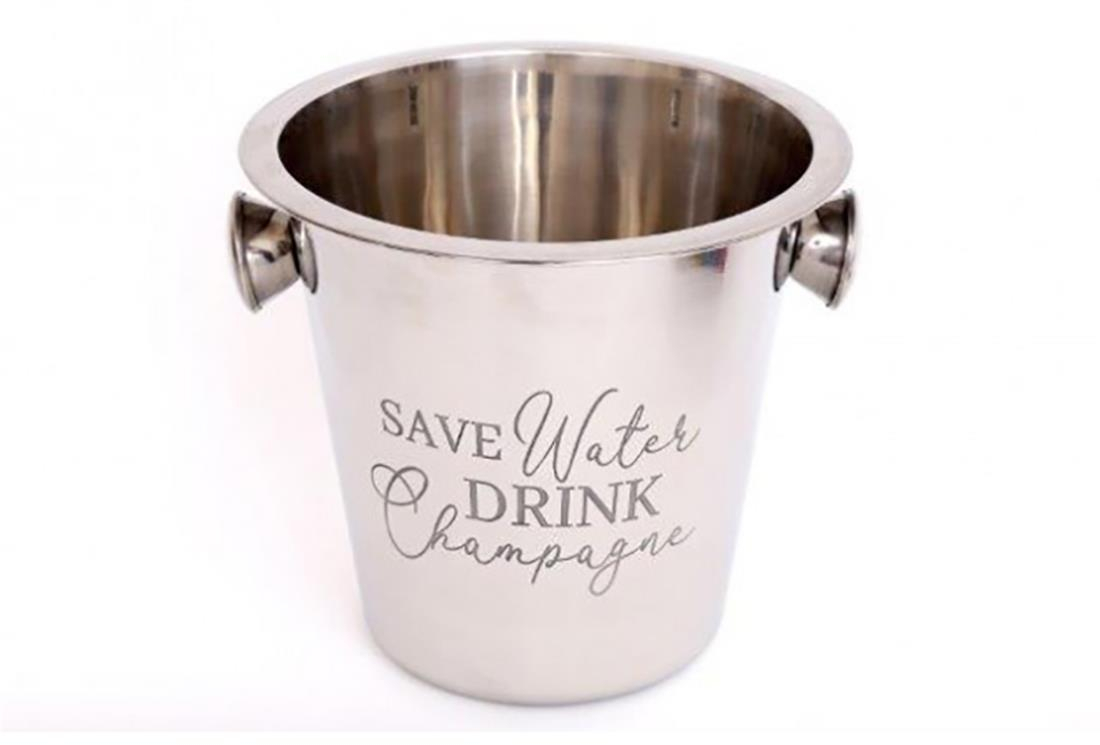 Σαμπανιέρα μεταλλικό λευκή 21x21