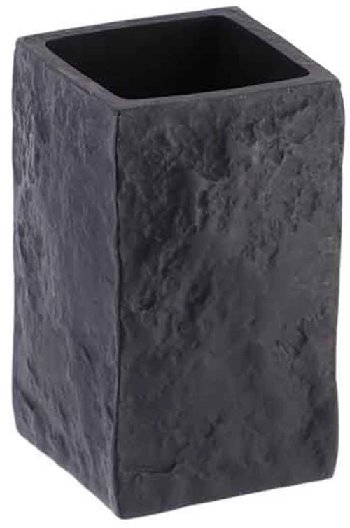 Ποτήρι μπάνιου polyresin stone μαύρο
