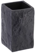 Ποτήρι μπάνιου polyresin stone μαύρο