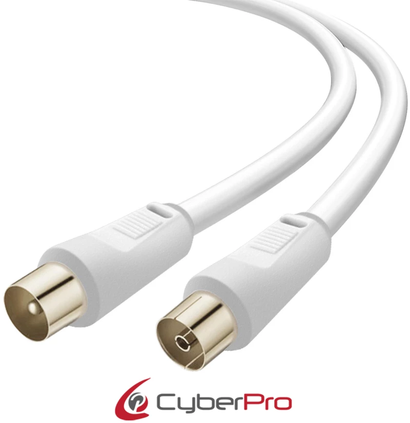 CYBERPRO CP-TVPAL050W, Καλώδιο Κεραίας M/F, 5 μέτρα, Λευκό