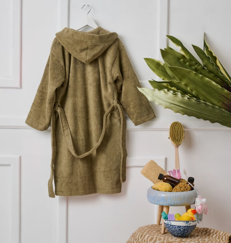 Νέο Μπουρνούζι με Κουκούλα Beauty Line - Khaki Army, 12-14 ετών