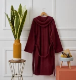 Μπουρνούζι με Κουκούλα Pure Cotton - Burgundy, XX Large