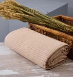 Κουβέρτα Μονόχρωμη Πικέ Summer Line CVC - L. Beige, 265x280