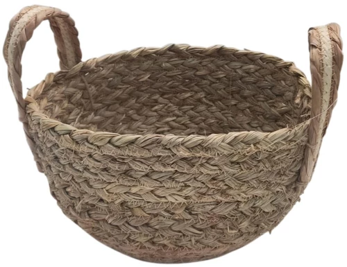 Καλάθι ψάθινο 2χρρωμο καφέ  25x15/22