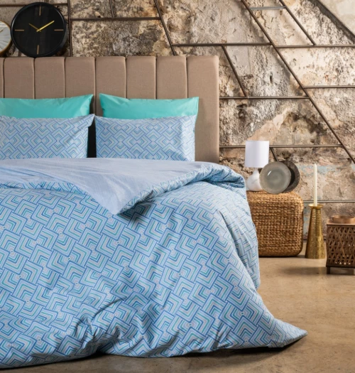 Σεντόνια Σετ "Luna" Echo Blue - Υπέρδιπλο λάστιχο (1x235x265, 175x200+30 +2 μαξ. 50×70)