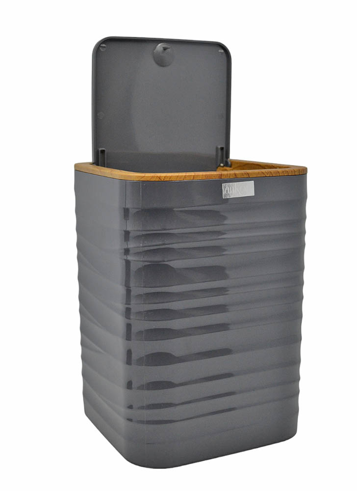 ΚΑΛΑΘΙ ΜΠΑΝΙΟΥ 5lt ΠΛΑΣΤΙΚΟ ΓΚΡΙ LUNA ΜΕ ΕΦΕ ΞΥΛΟΥ ΣΤΟ ΚΑΠΑΚΙ ANKOR - Ankor 830107