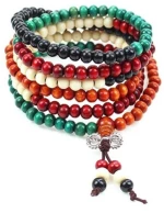 Χειροποίητο Mala Διαλογισμού από Χάντρες Colored Sandalwood 8mm