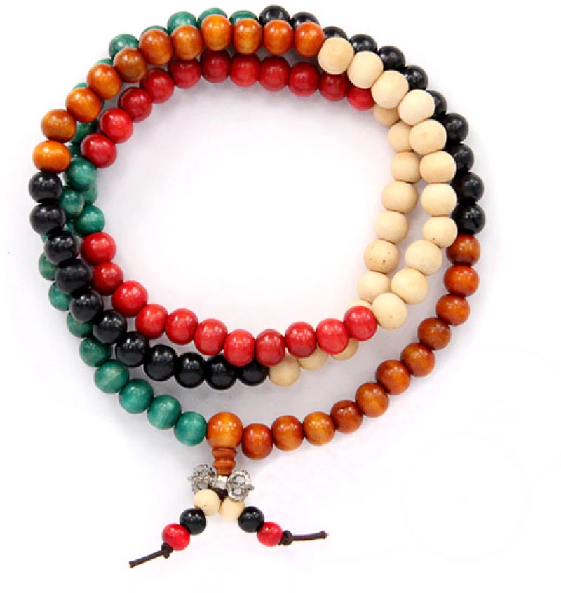 Χειροποίητο Mala Διαλογισμού από Χάντρες Colored Sandalwood 8mm
