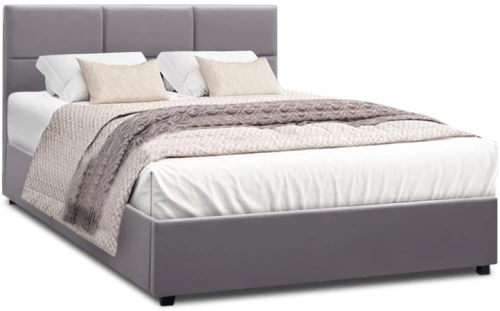 Κρεβάτι Kingston Megapap βελούδινο χρώμα γκρι 150x200εκ.