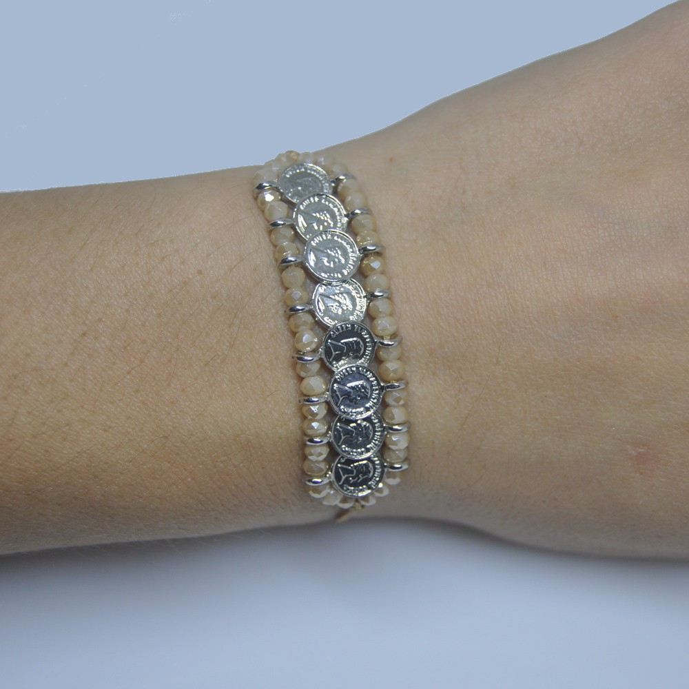 Βραχιόλι Χειροποίητο Μακραμέ Fantazy 82342 Ασημί