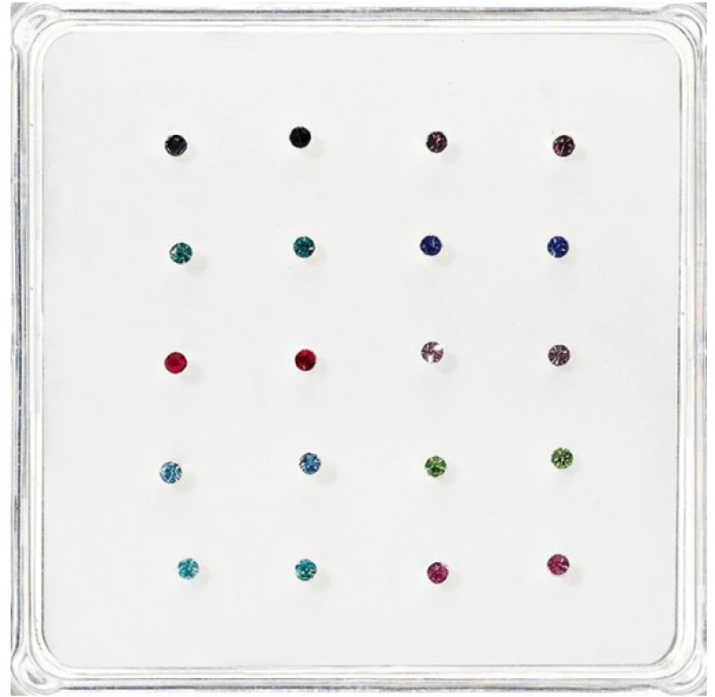 Σκουλαρίκι Μύτης Με Stras 1,5mm Fantazy 1985-36 Μωβ