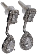 Σκουλαρίκια Με Σχέδιο Strass 01494-245 Ασημί Ασημί