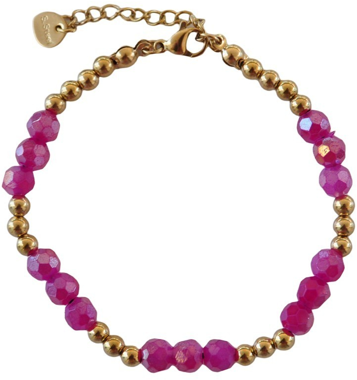 Βραχιόλι Αλυσίδα Ατσάλι Με Σχέδιο 58967-288 Μωβ Μωβ