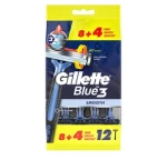 Gillette Blue3 Smooth Ξυραφάκια Για Τον Άνδρα Μιας Χρήσης 8+4τμχ Δώρο